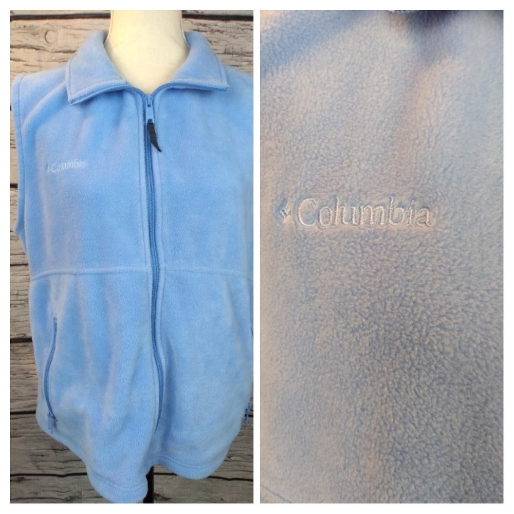 Columbia Women's Blue fleece zip up vest size XL